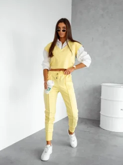 Royalfashion Bawełniany damski komplet casualowy z krótkim rękawem