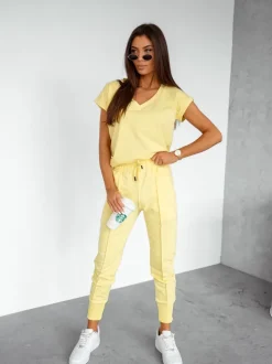 Royalfashion Bawełniany damski komplet casualowy z krótkim rękawem