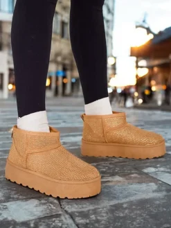 Royalfashion Beżowe buty a'la śniegowce damskie Corob