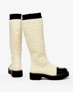 Royalfashion Beżowe damskie kozaki pikowane Ataeb