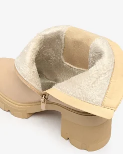 Royalfashion Beżowe damskie botki na słupku Atherta