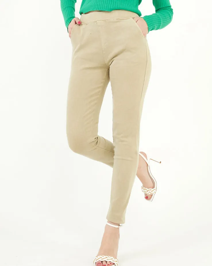 Royalfashion Beżowe tregginsy damskie