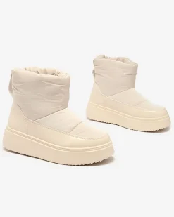 Royalfashion Beżowe wsuwane śniegowce damskie Maderta