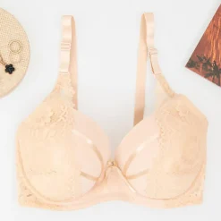 Royalfashion Beżowy biustonosz usztywniany