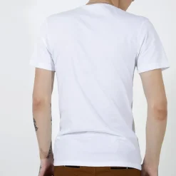 Royalfashion Biała bawełniana koszulka męska z printem