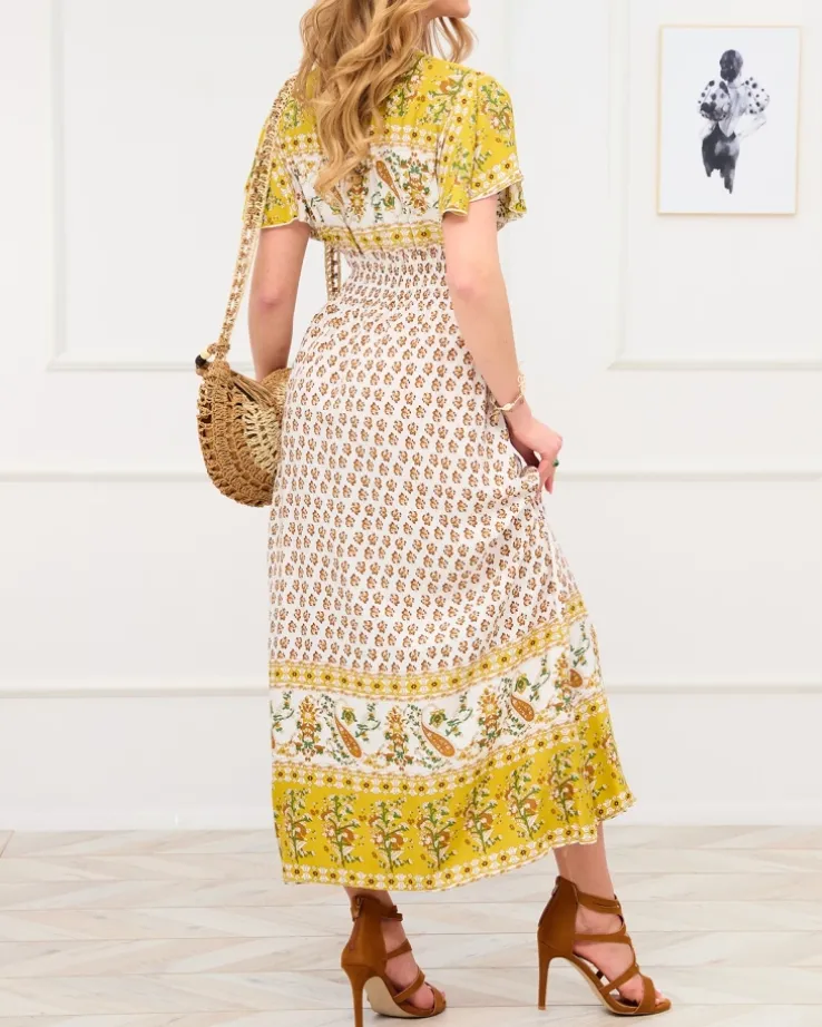 Royalfashion Biała letnia sukienka damska