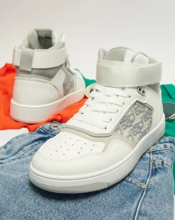 Royalfashion Białe damskie wysokie sneakersy sportowe Xosa