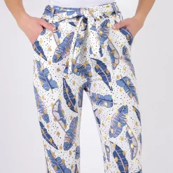 Royalfashion Białe damskie tregginsy w piórka