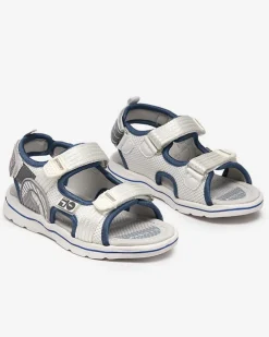 Royalfashion Białe dziecięce sandałki z naszywkami Kiteks