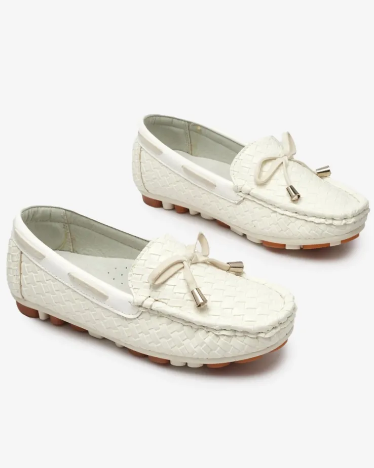 Royalfashion Białe dziecięce mokasyny Dannad