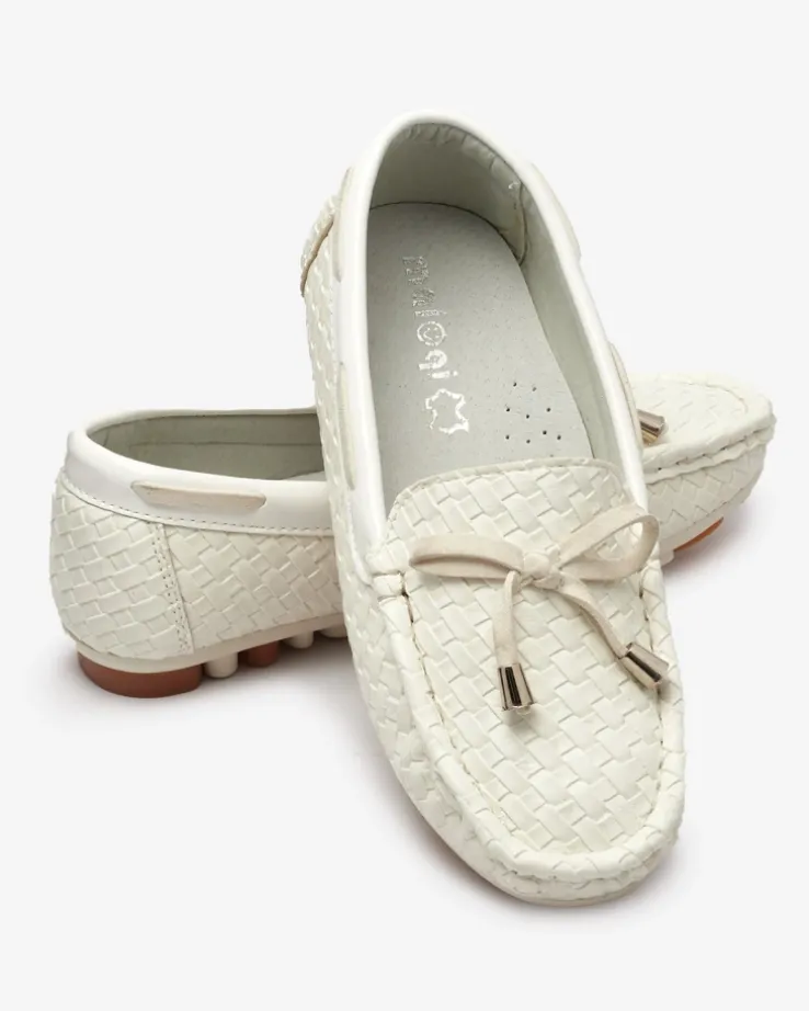 Royalfashion Białe dziecięce mokasyny Dannad