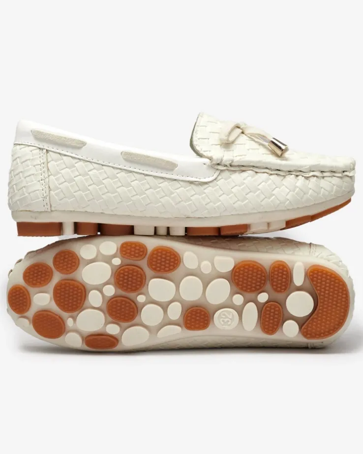 Royalfashion Białe dziecięce mokasyny Dannad