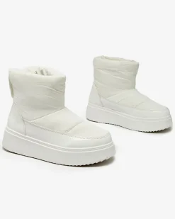 Royalfashion Białe wsuwane śniegowce damskie Maderta