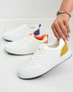 Royalfashion Biało-żółte klasyczne buty sportowe Colorburst Classics