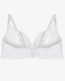 Royalfashion Biały biustonosz z ozdobną koronką