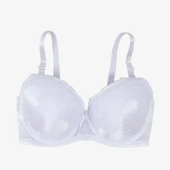 Royalfashion Biały biustonosz z ozdobną koronką