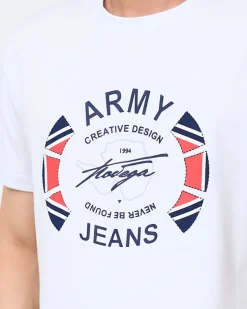 Royalfashion Biały męski t-shirt z nadrukiem