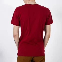 Royalfashion Bordowa bawełniana koszulka męska z printem