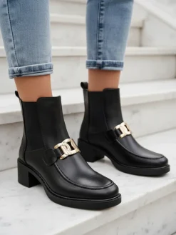 Royalfashion Botki damskie na niskim słupku Ewios