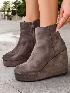 Royalfashion Botki damskie na koturnie Sieffa