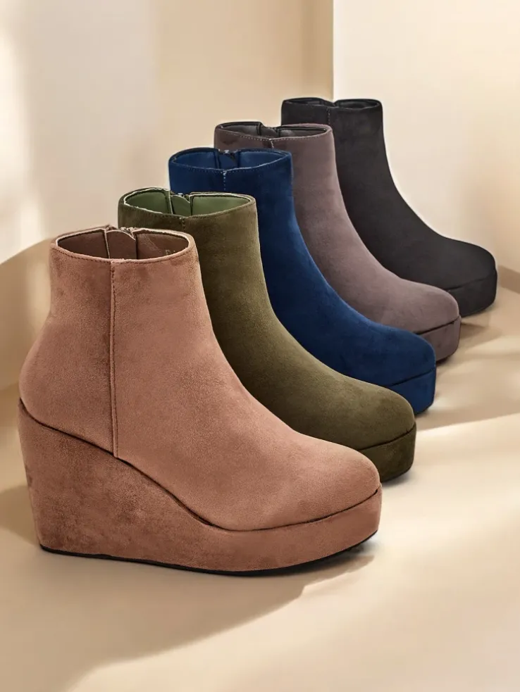 Royalfashion Botki damskie na koturnie Sieffa