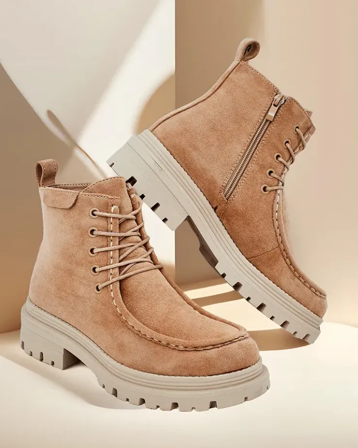 Royalfashion Botki damskie sznurowane Rullose