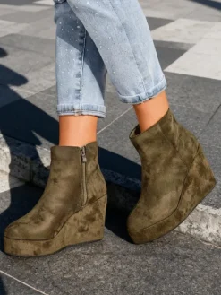 Royalfashion Botki damskie na koturnie Sieffa