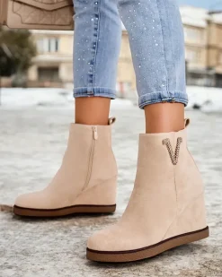 Royalfashion Botki damskie na koturnie Nerias