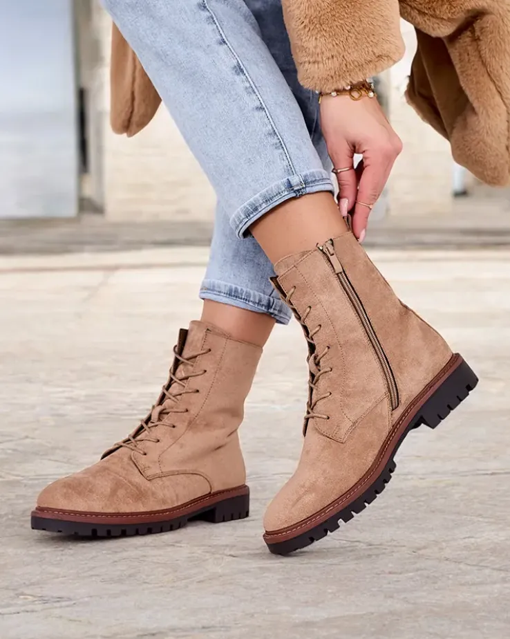 Royalfashion Botki damskie sznurowane Gosop