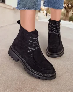 Royalfashion Botki damskie sznurowane Rullose