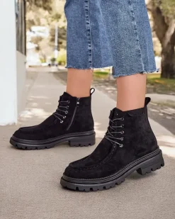 Royalfashion Botki damskie sznurowane Rullose