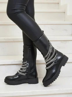 Royalfashion Botki damskie typu workery w kolorze czarnym Goserre