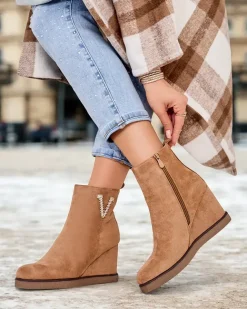 Royalfashion Botki damskie na koturnie Nerias