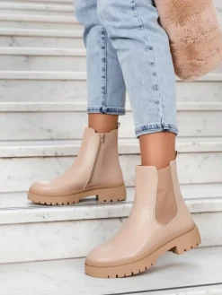 Royalfashion Botki damskie eko skórzane Dovivas