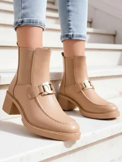 Royalfashion Botki damskie na niskim słupku Ewios