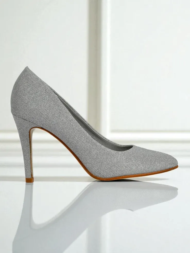 Royalfashion Brokatowe damskie czółenka na szpilce Enen