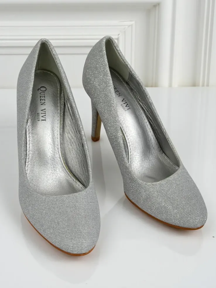 Royalfashion Brokatowe damskie czółenka na szpilce Enen