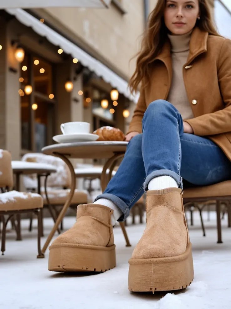 Royalfashion Buty a'la śniegowce damskie na platformie Dagodo