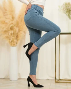 Royalfashion Ciemnoniebieskie damskie tregginsy a'la jeans