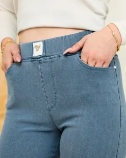 Royalfashion Ciemnoniebieskie damskie tregginsy a'la jeans