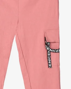 Royalfashion Ciemnoróżowe damskie spodnie bojówki z paskiem