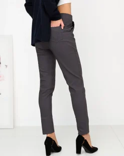 Royalfashion Ciemnoszare damskie ocieplane spodnie typu tregginsy PLUS SIZE