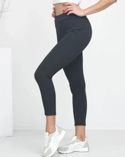 Royalfashion Ciemnoszare legginsy damskie z ociepleniem