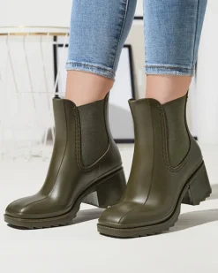 Royalfashion Ciemnozielone damskie botki Caldala