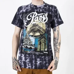 Royalfashion Czarna bawełniana koszulka męska z printem