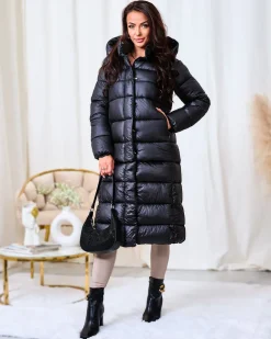 Royalfashion Czarna damska kurtka zimowa