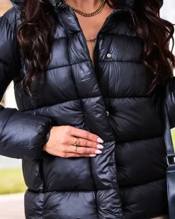 Royalfashion Czarna damska kurtka zimowa