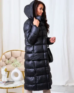 Royalfashion Czarna damska kurtka zimowa