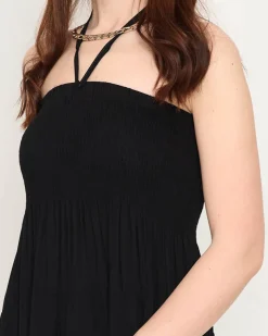 Royalfashion Czarna sukienka midi PLUS SIZE