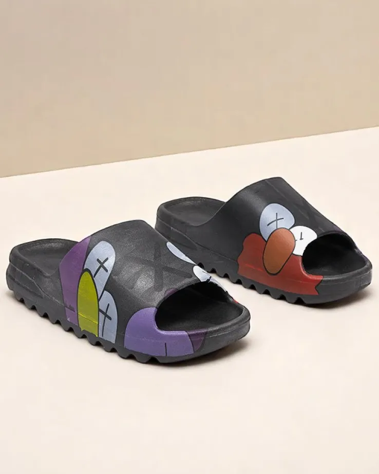 Royalfashion Czarne damskie klapki Elmino